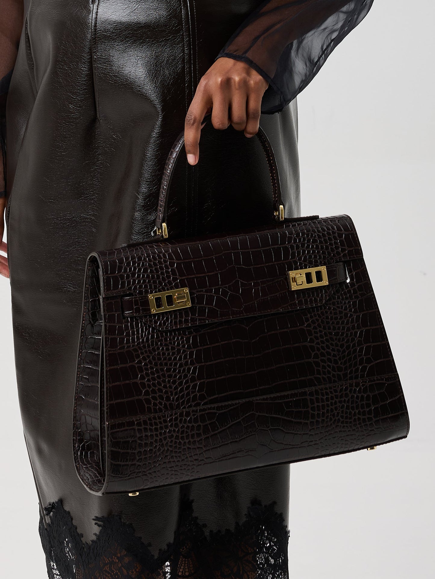 Kim Croco 14" - Mahogany Brown
