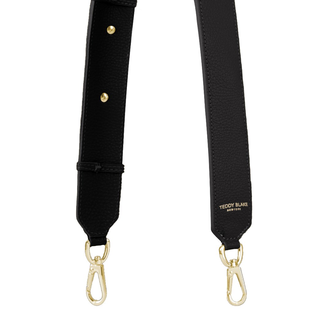 Stampato Leather Wide Strap - Black