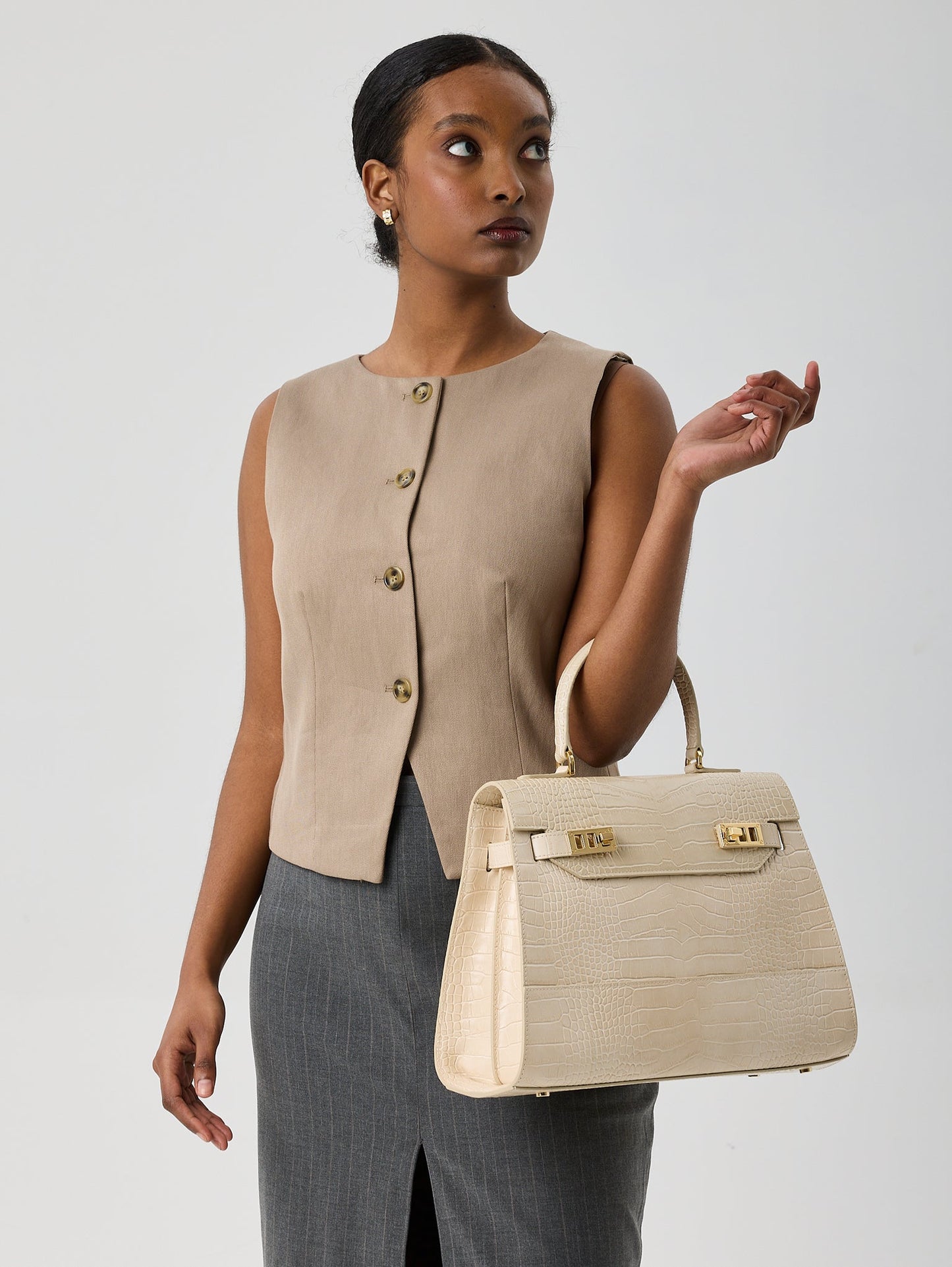 Kim Croco 14" - Cream