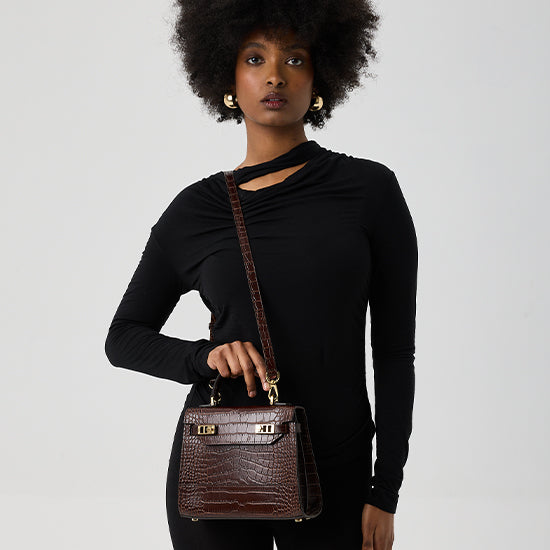 Kim Croco 9" - Dark Brown