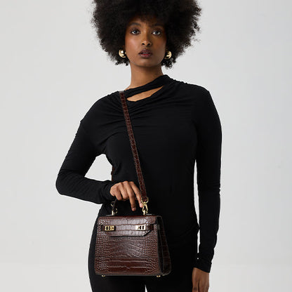 Kim Croco 9" - Dark Brown