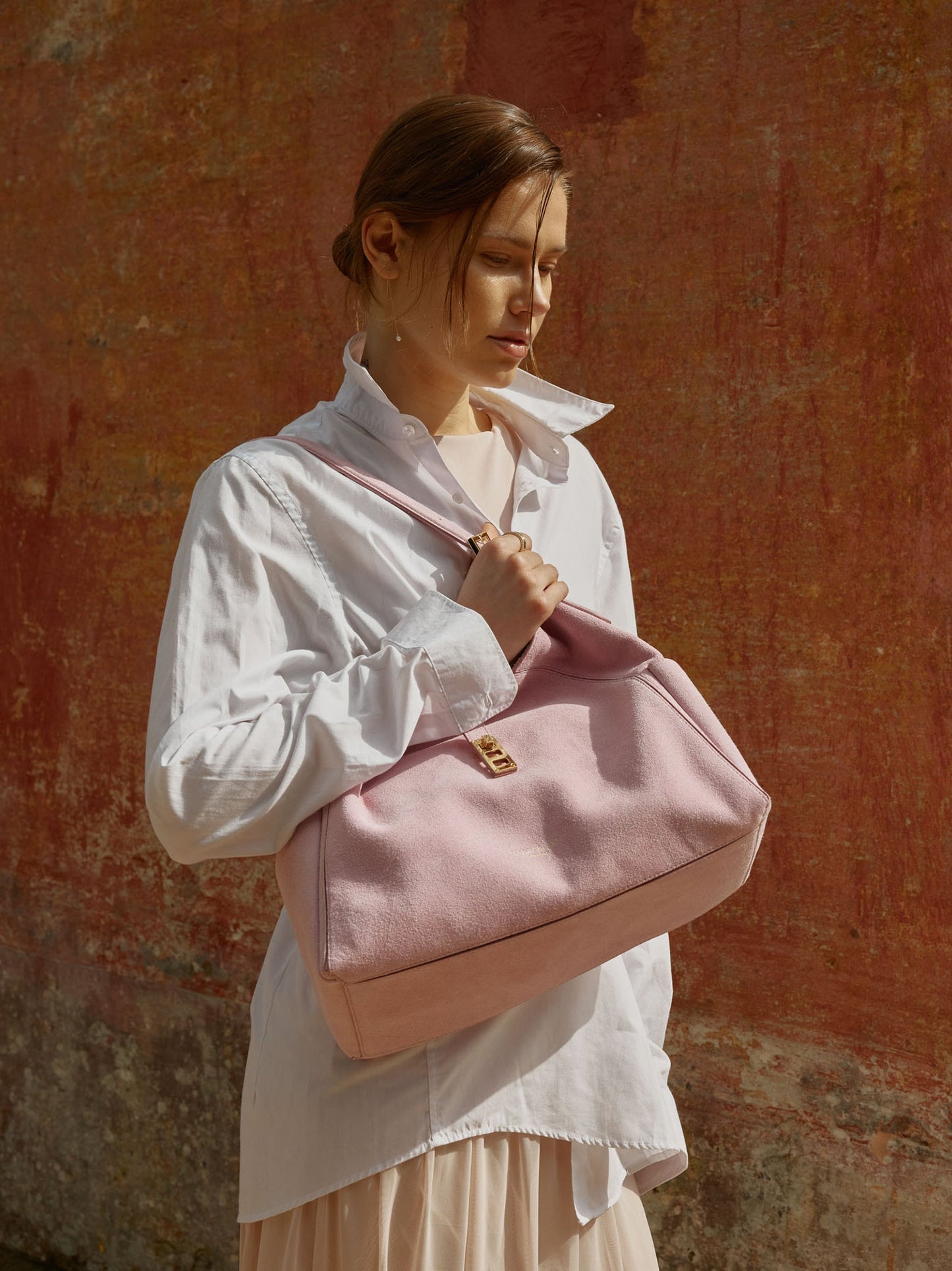 Amelia Suede 15" - Nude Pink