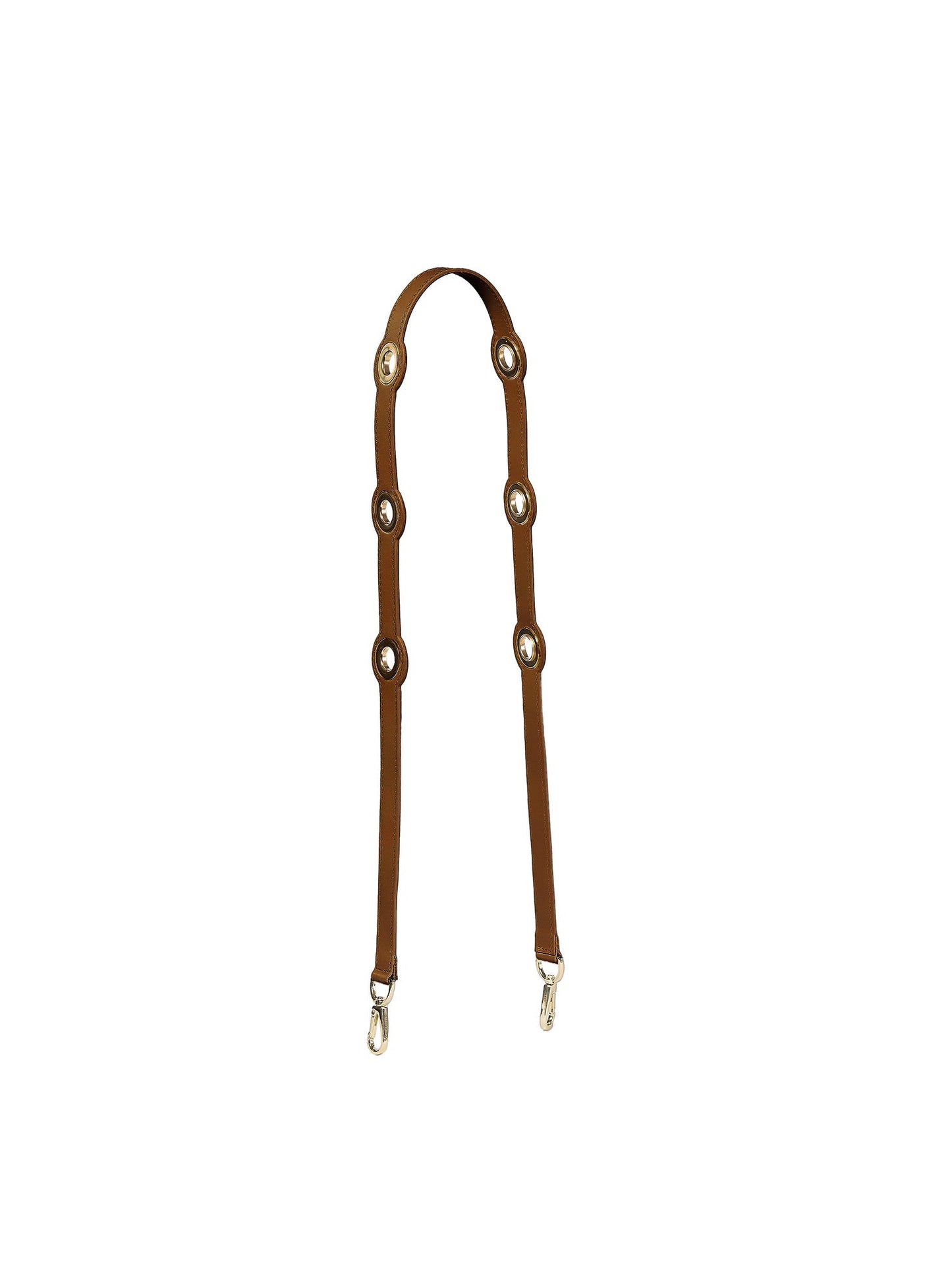 Eyelet Leather Strap - Camel Brown