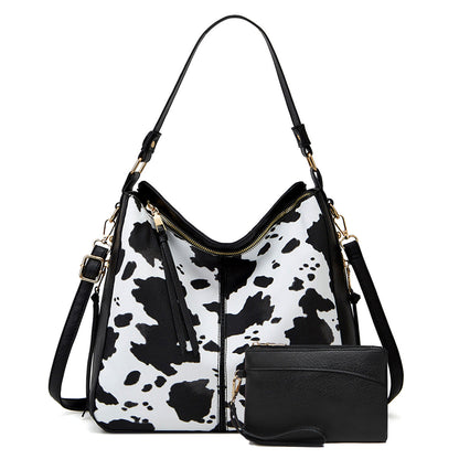 Luxury Leather Print Hobo Anti-Theft Handbag + FREE Pouch Wallet