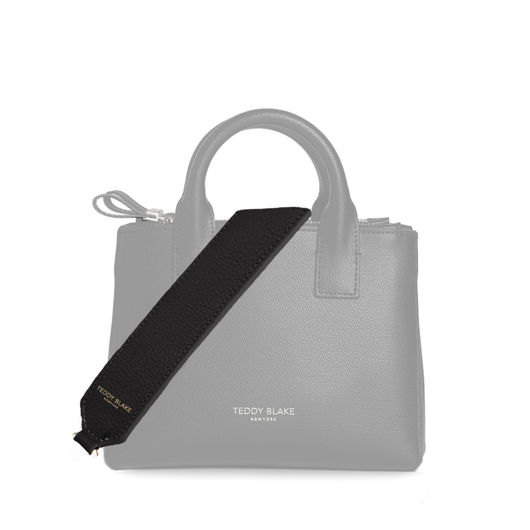 Stampato Leather Wide Strap - Black