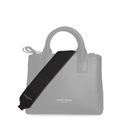 Stampato Leather Wide Strap - Black