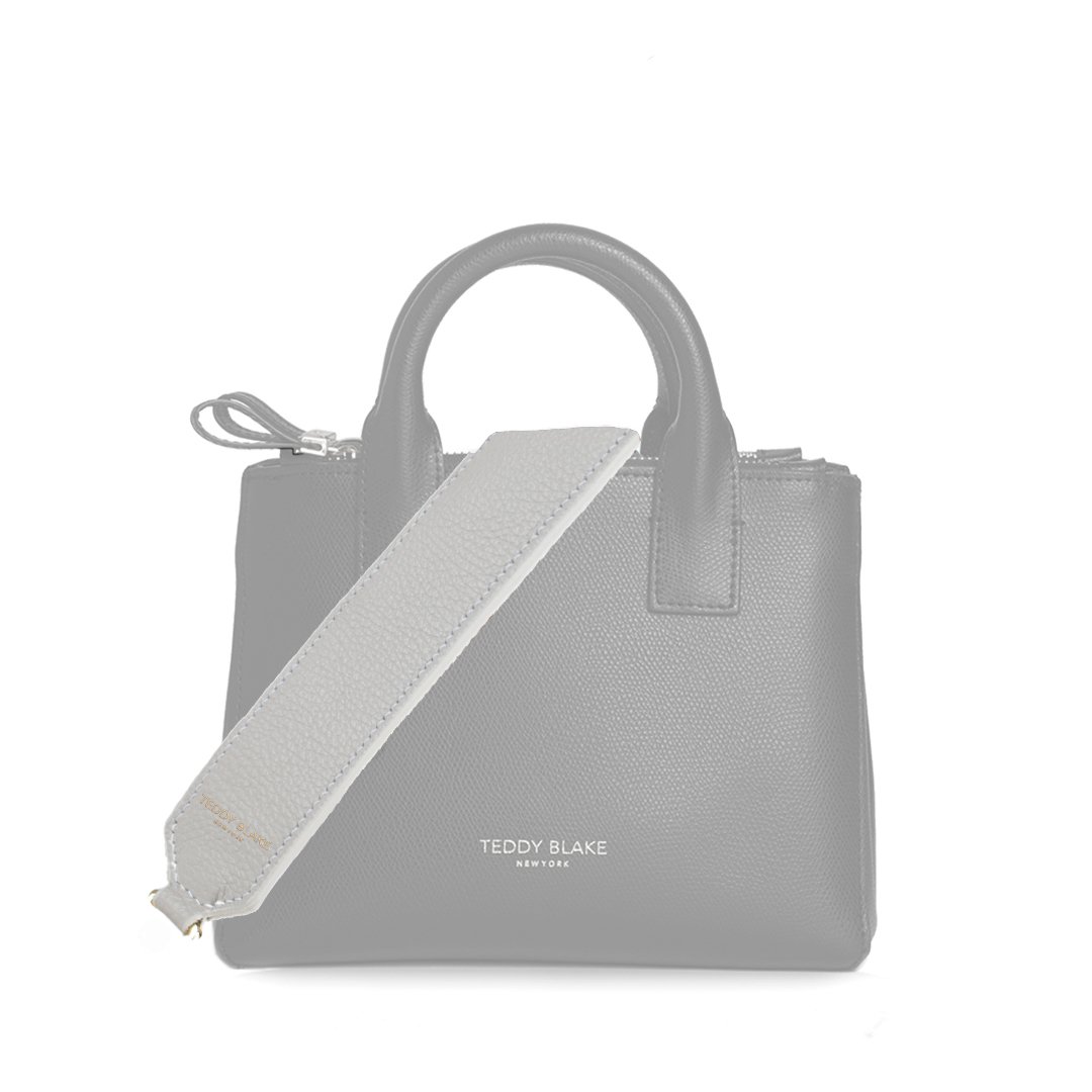 Stampato Leather Wide Strap - Light Grey
