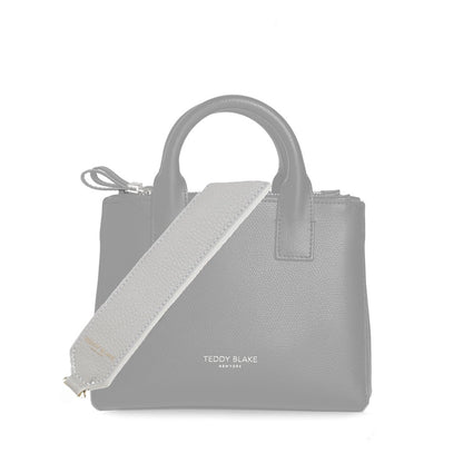 Stampato Leather Wide Strap - Light Grey