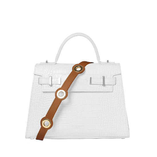 Eyelet Leather Strap - Camel Brown