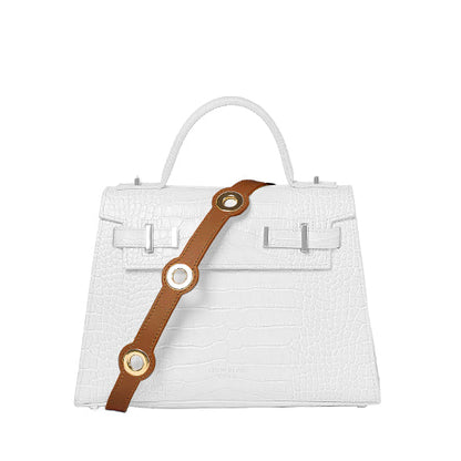 Eyelet Leather Strap - Camel Brown