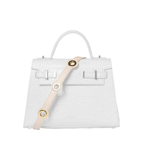 Eyelet Leather Strap - Cream