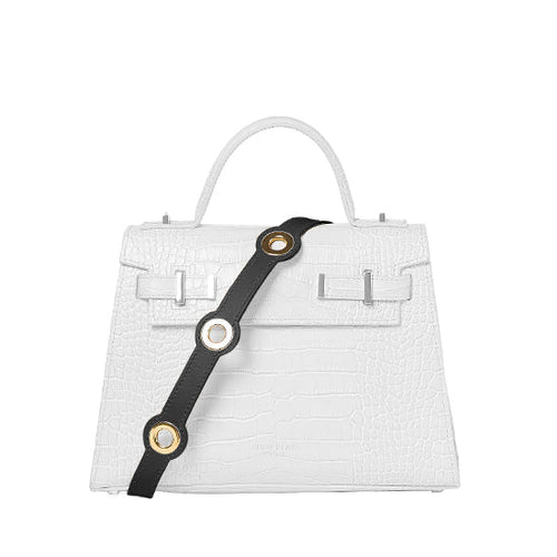 Eyelet Leather Strap - Black