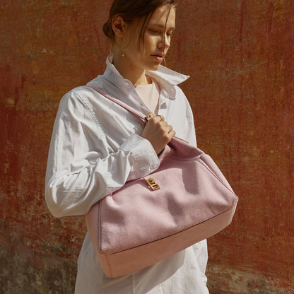 Amelia Suede 15" - Nude Pink