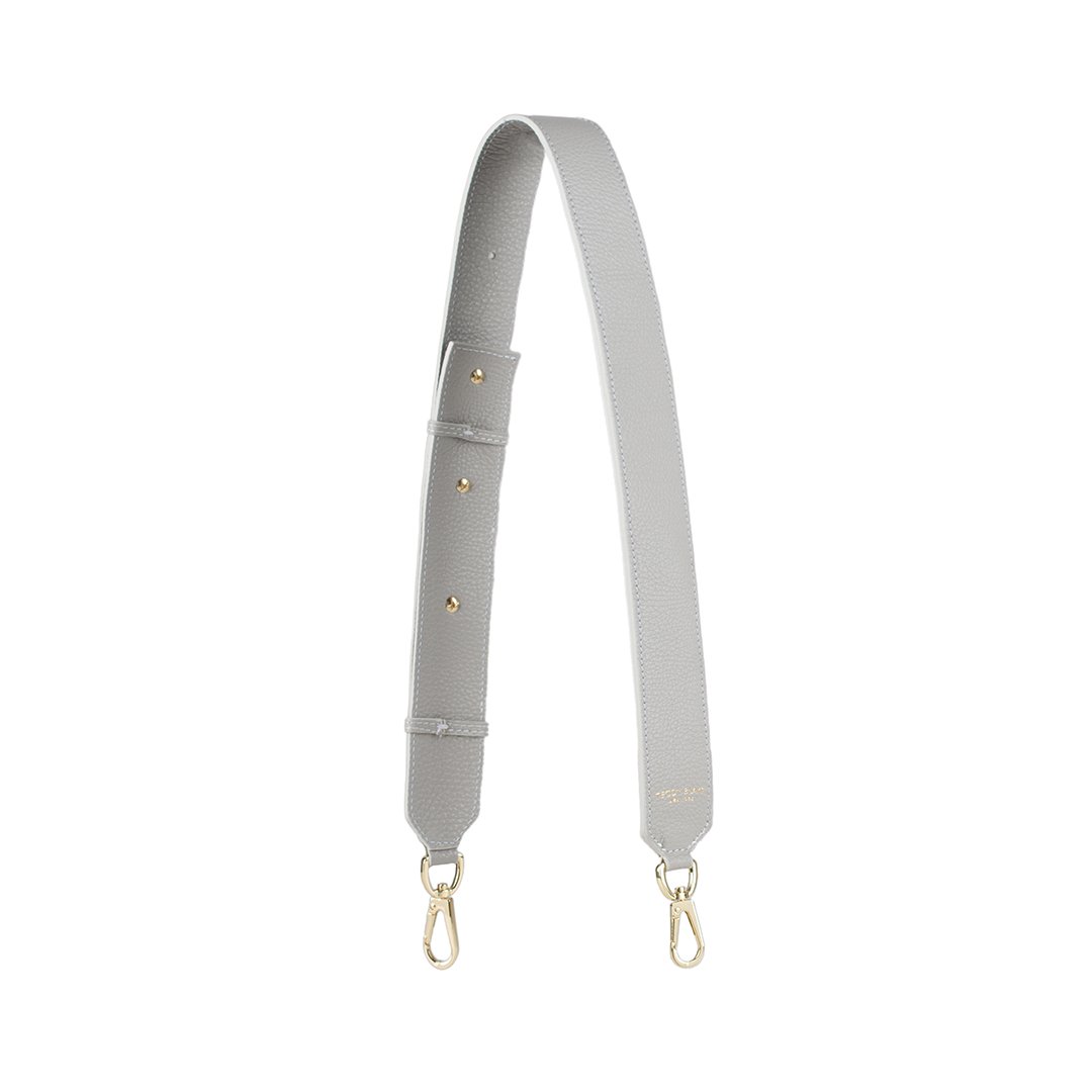 Stampato Leather Wide Strap - Light Grey