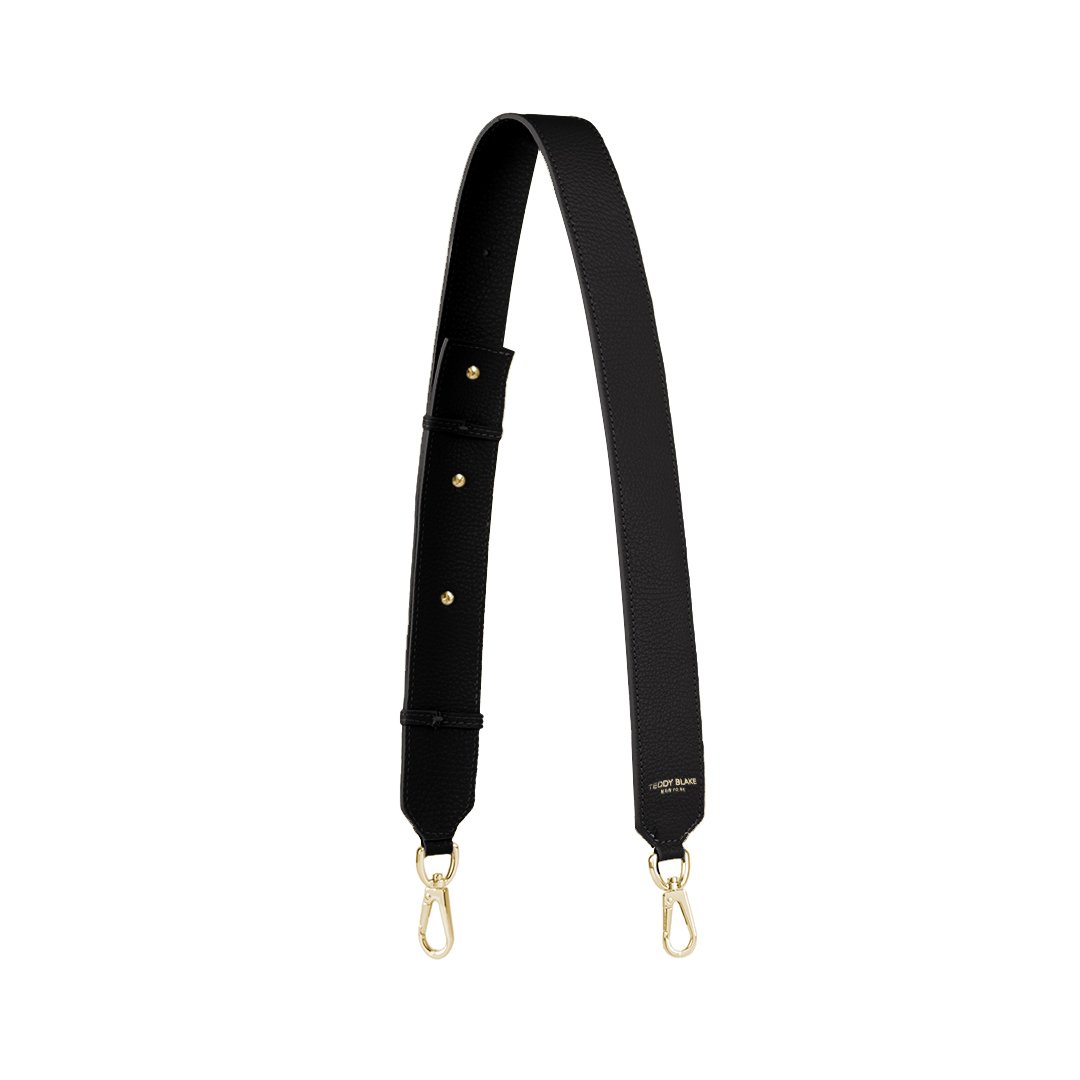 Stampato Leather Wide Strap - Black