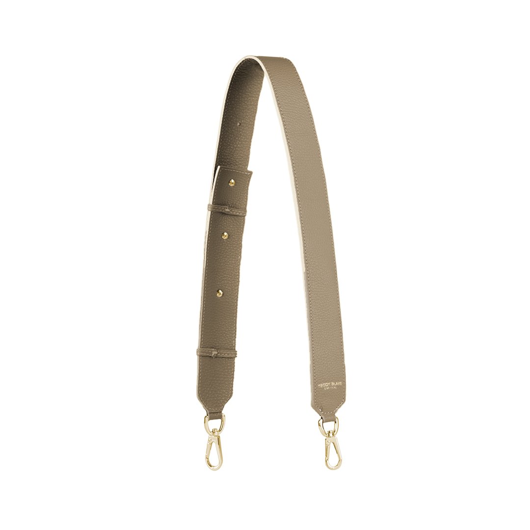 Stampato Leather Wide Strap - Light Beige