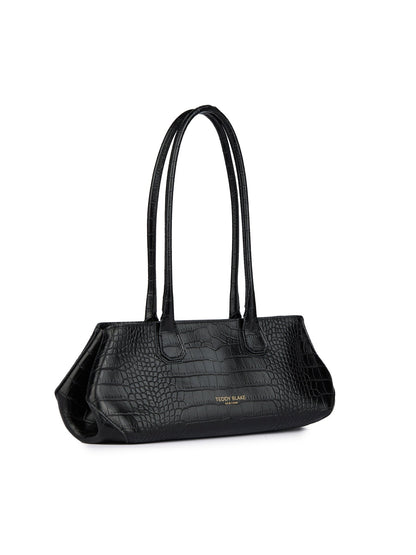 Vera Croco Elongated - Black