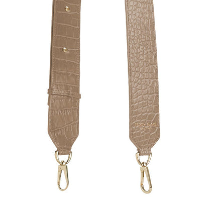 Croco Leather Wide Strap - Light Beige