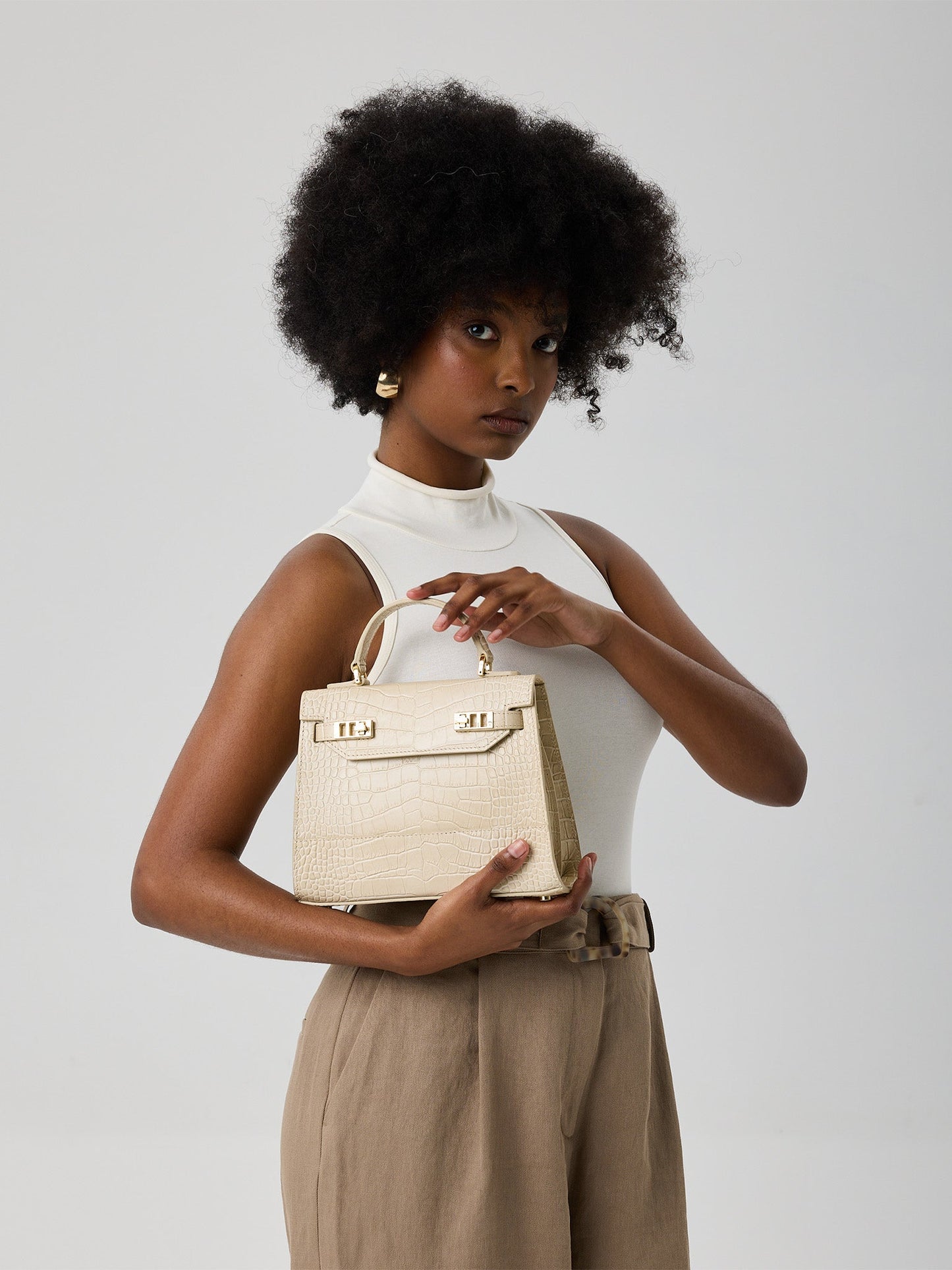 Kim Croco 9" - Cream