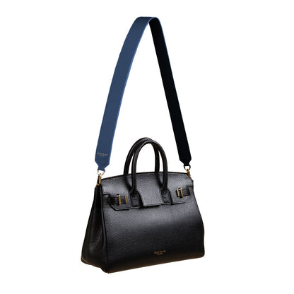 Stampato Leather Wide Strap - Blue Jeans
