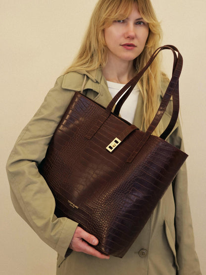 Nina Croco 12" - Dark Brown