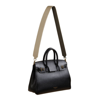 Stampato Leather Wide Strap - Light Beige