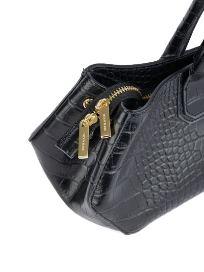 Vera Croco Elongated - Black
