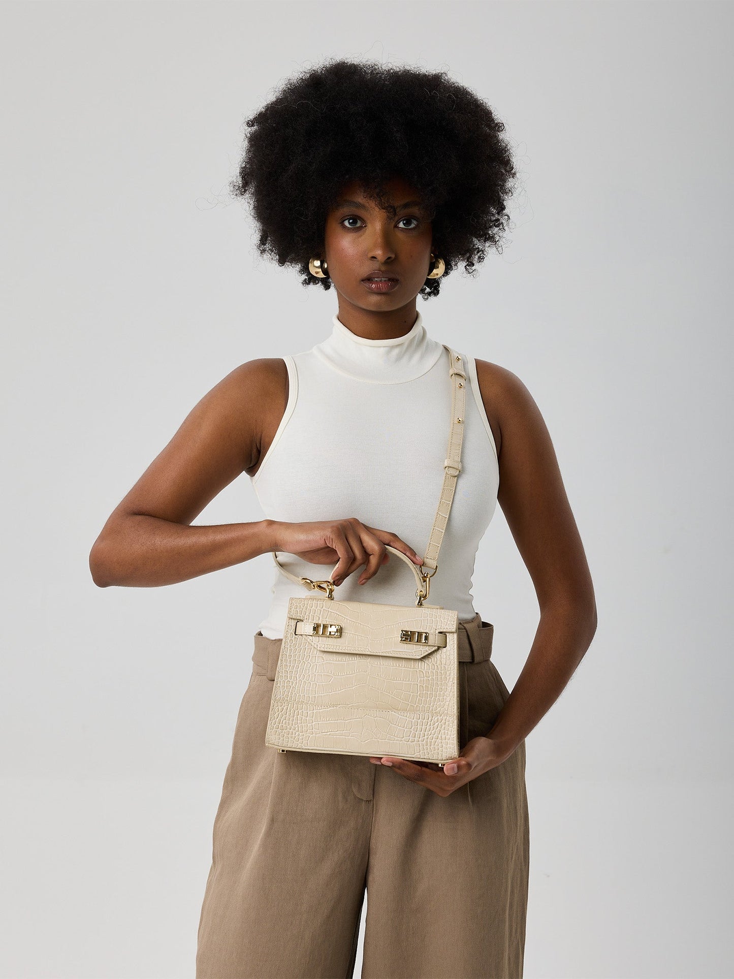 Kim Croco 9" - Cream