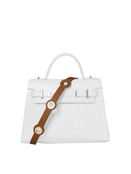 Eyelet Leather Strap - Camel Brown