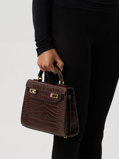 Kim Croco 9" - Dark Brown