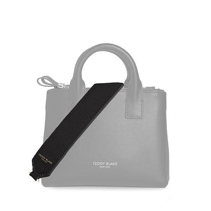 Stampato Leather Wide Strap - Black