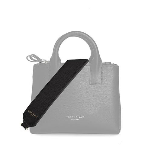 Stampato Leather Wide Strap - Black