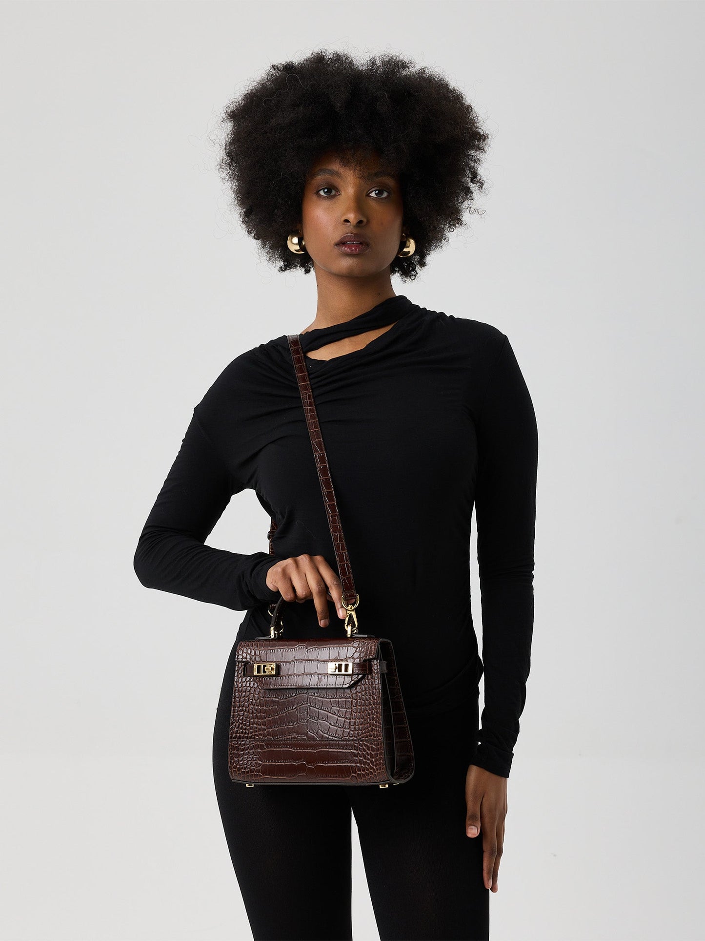 Kim Croco 9" - Dark Brown