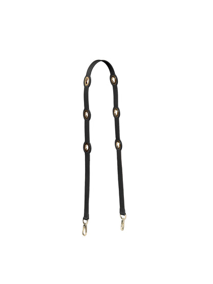 Eyelet Leather Strap - Black