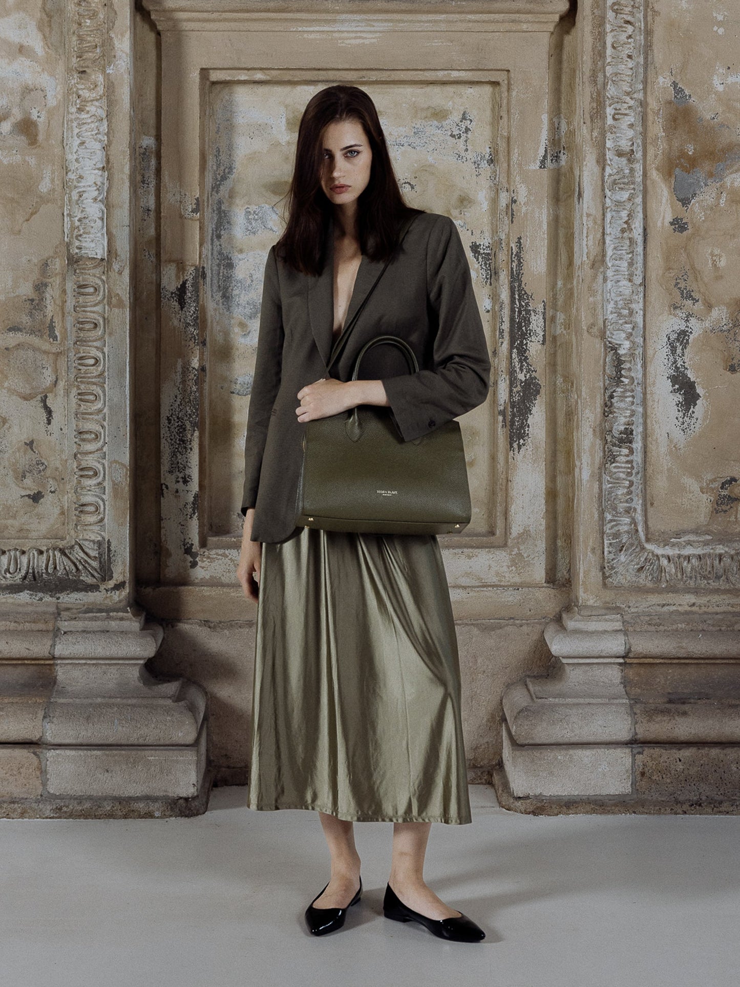 Claire Stampato 14" - Olive